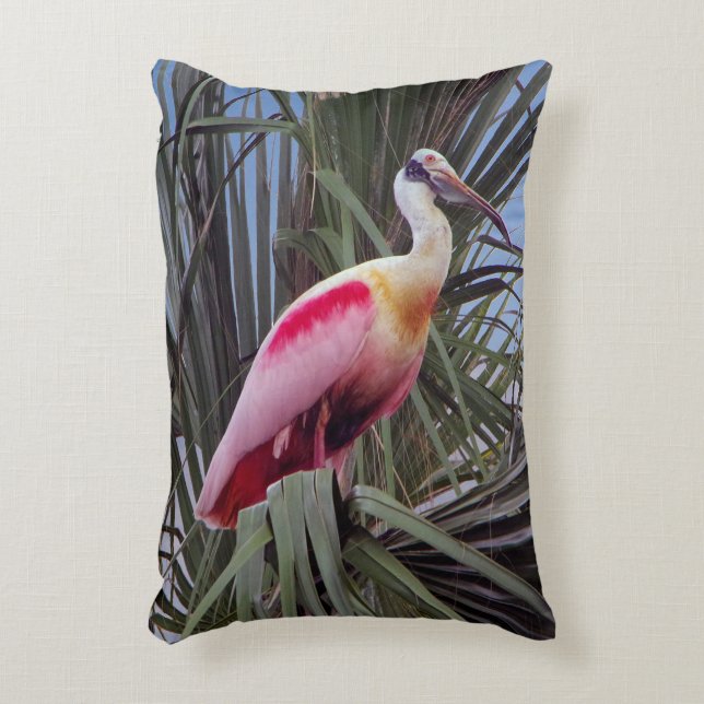 Coussin d'accent de Spoonbill Roseate (Devant(Vertical))