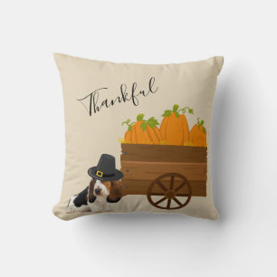 Coussin d'accent de Thanksgiving Basset Hound auto
