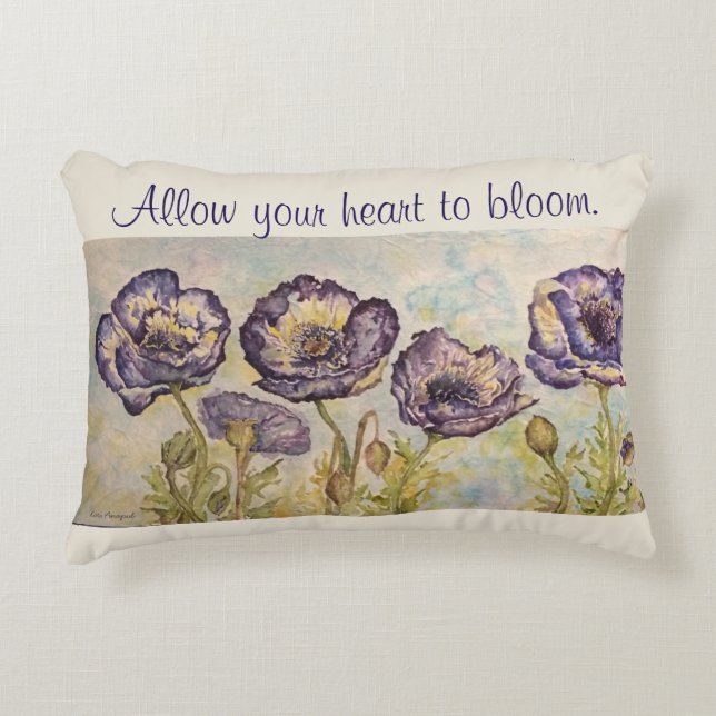 Coussin d'accent d'inspiration de pavots (Devant)