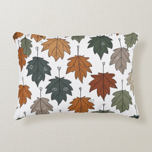 Coussin d'accent Doodle Feuille d'automne (Devant)
