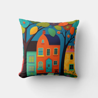 Coussin d'accent du paysage d'art primitif