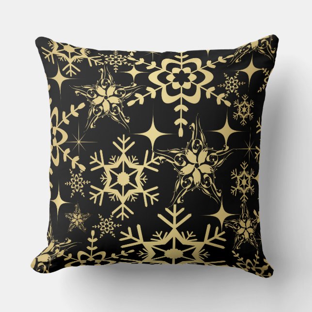 Coussin d'accent - Flocons de neige de fêtes (Recto)