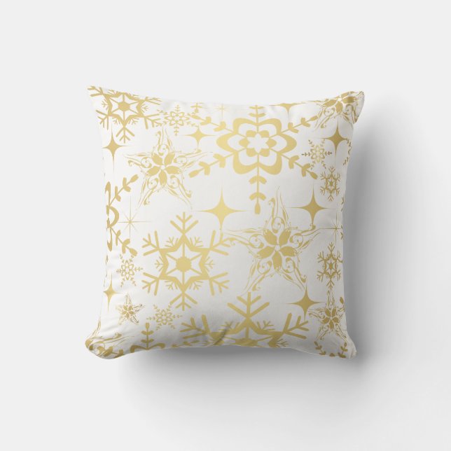 Coussin d'accent - Flocons de neige de fêtes (Recto)