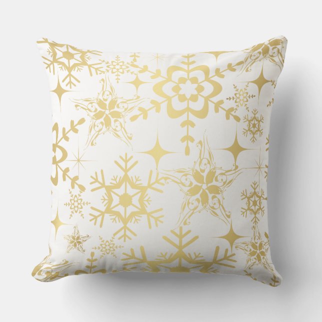 Coussin d'accent - Flocons de neige de fêtes (Recto)