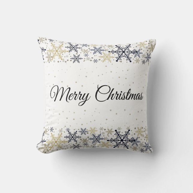 Coussin d'accent - Flocons de neige de vacances (Recto)
