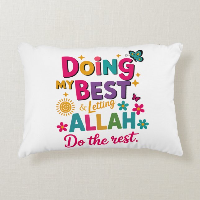 Coussin d'accent islamique Ramadan Kareem & Eid Mu (Devant)