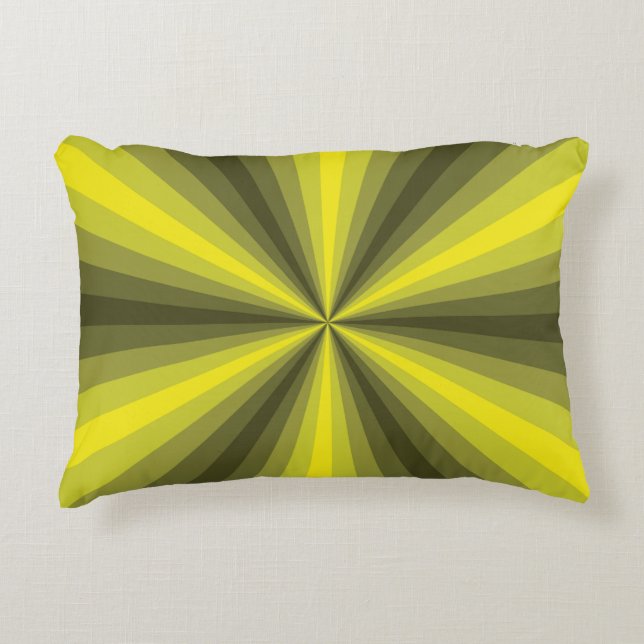 Coussin d'accent jaune Illusion d'optique (Devant)