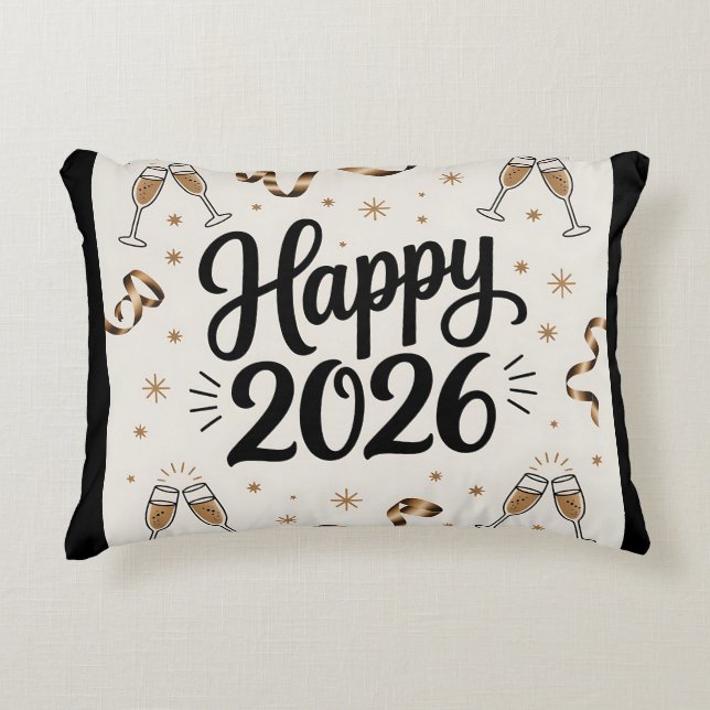 Coussin d'accent-Joyeuse Nouvelle Année 2026 (Devant)