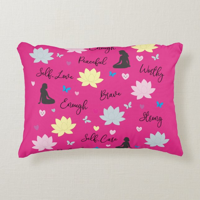 Coussin d'accent rose Lotus Soins personnels et Bi (Devant)