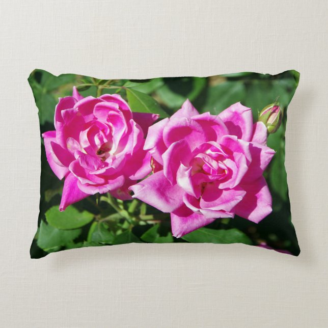 Coussin d'accent rose roses (Devant)