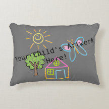 Coussin d'accent sur l'oeuvre d'enfant personnalis