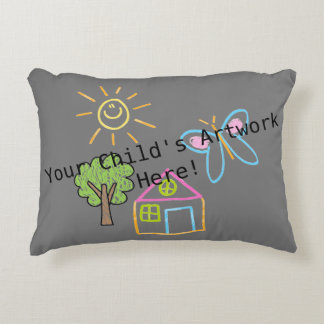 Coussin d'accent sur l'oeuvre d'enfant personnalis