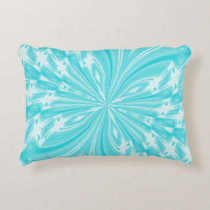 Coussin d'accents à papillon Abstrait Aqua