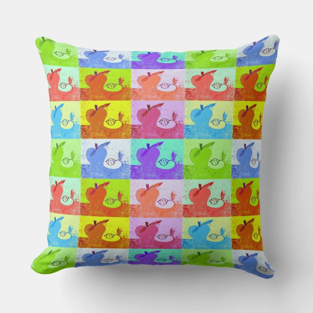Coussin d'accents Apple Pop Art (Recto)