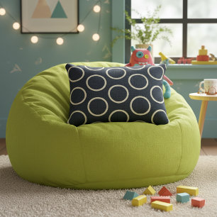 Coussin d'accents bleu marine géométrique moderne