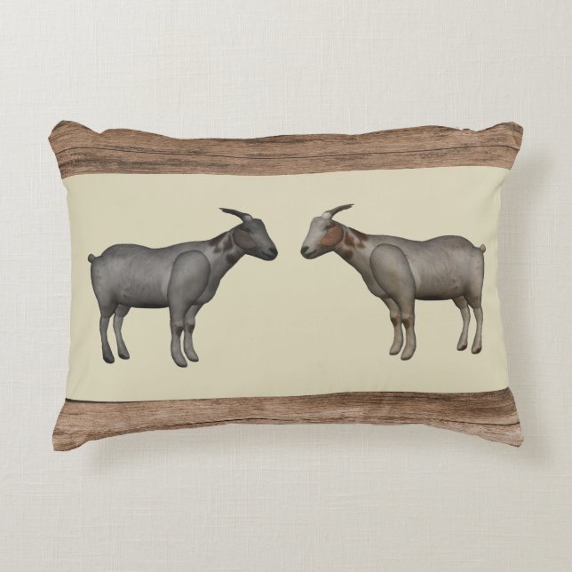 Coussin d'accents de chèvres rustiques et de grain (Devant)