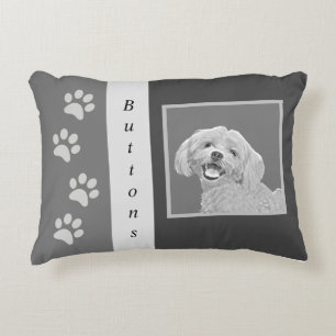 Coussin d'accents de chien maltais au crayon perso