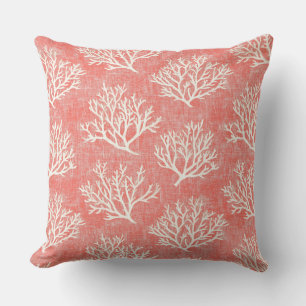 Coussin d'accents de corail   Oreillers côtiers