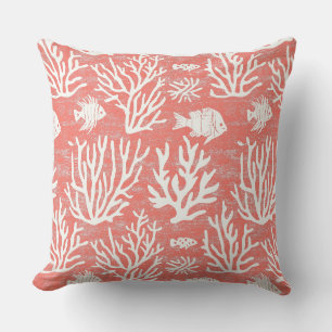 Coussin d'accents de corail Oreillers côtiers