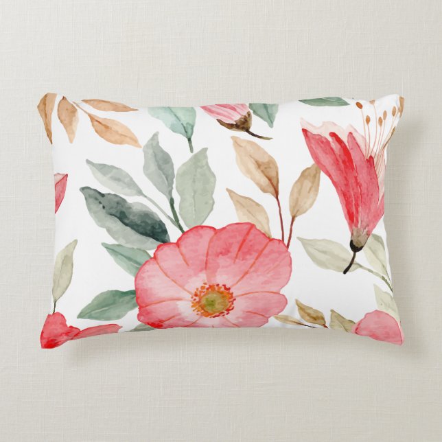 Coussin d'accents de fleur rose (Devant)