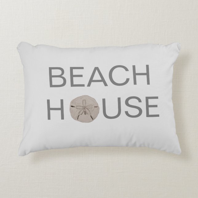 Coussin d'accents de sable de la maison de plage (Devant)