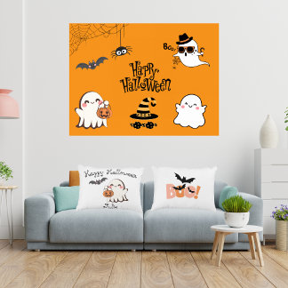 Coussin d'accents d'Halloween mignon et Éffrayant