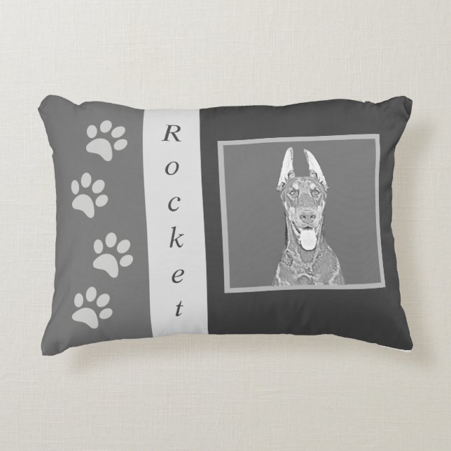 Coussin d'accents Doberman Pinscher personnalisé (Devant)