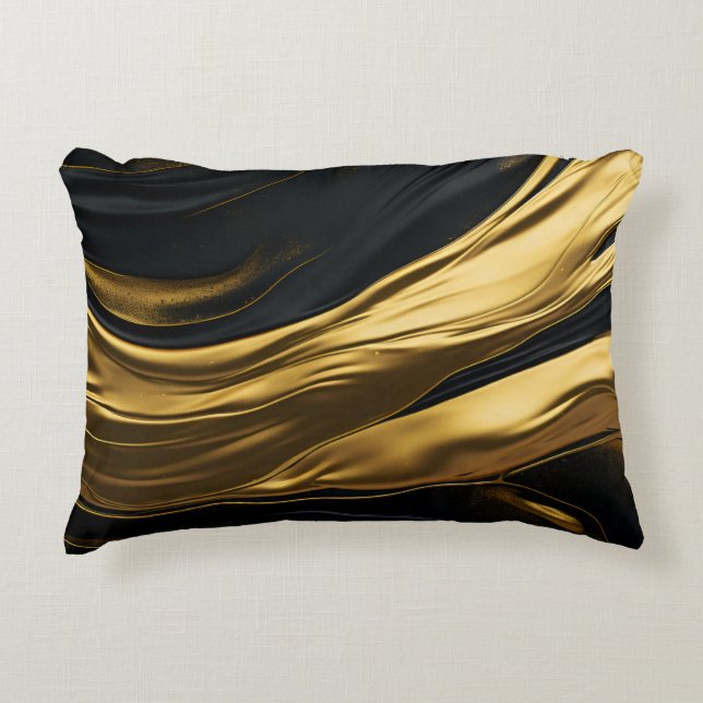Coussin d'accents Gold et Black Sleek (Devant)