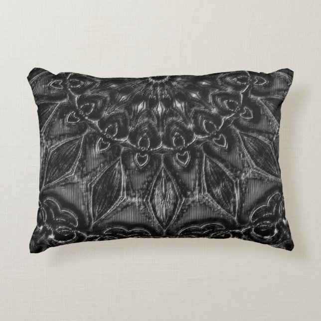 Coussin d'accents Mandala Charcharbon (Devant)