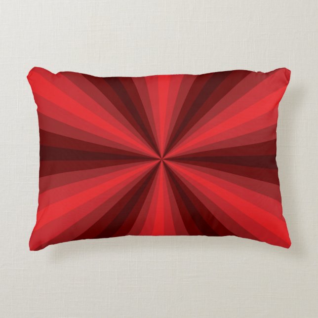 Coussin d'accents rouges d'illusion optique (Devant)