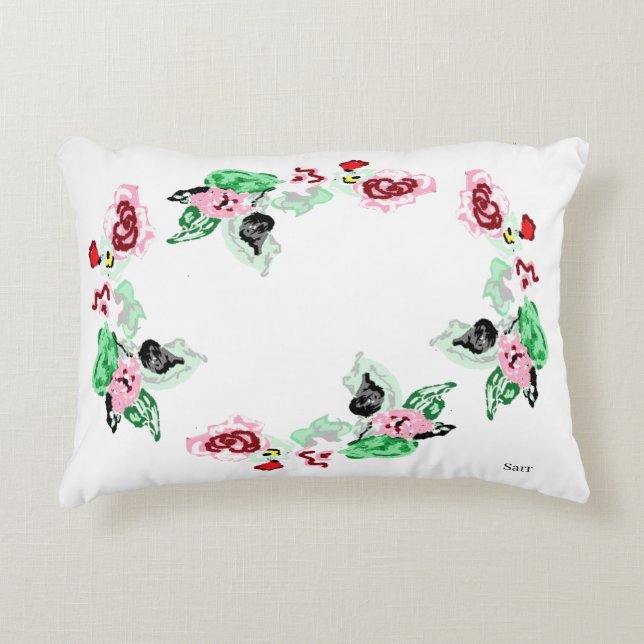 Coussin d'accents : Vin avec Rose (Devant)
