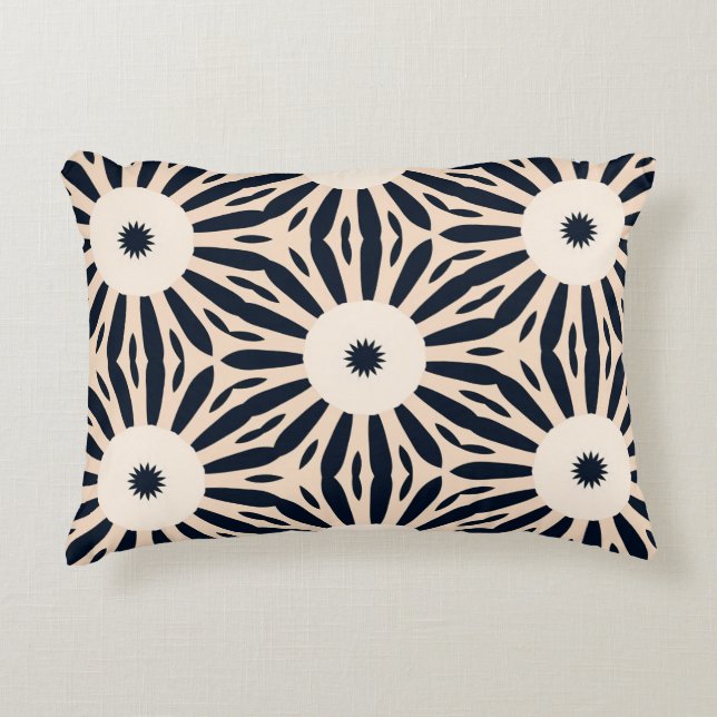 Coussin d'accents Vortex Visionnaire Noir et Crème (Devant)