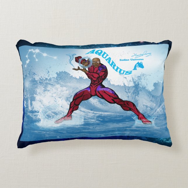 Coussin d'accents Zodiac Universe-Aquarius (Devant)