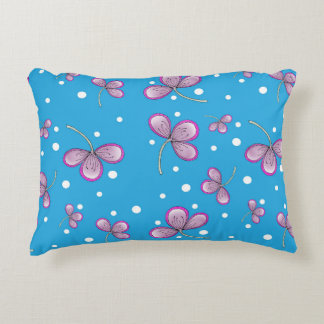Coussin d'accentuation à trois pétales rose lunair
