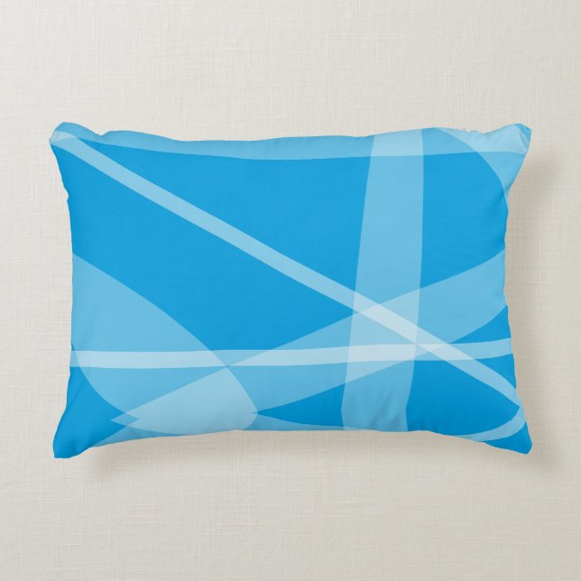Coussin D'Accentuation Abstrait Bleu Et Blanc (Devant)