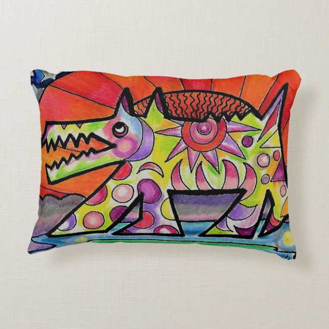 Coussin d'accentuation de chien Sun 12 pouces x 16 (Dos)