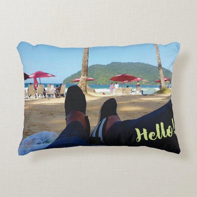 Coussin d'accentuation de coton de qualité A 16 po (Devant)