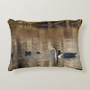 Coussin d'accentuation de cygne blanc à canards ma