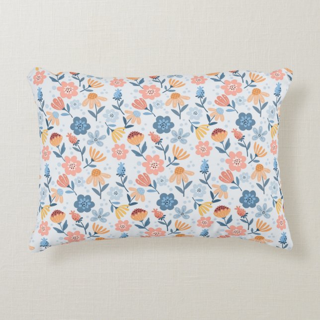 Coussin d'accentuation de motif floral (Devant)