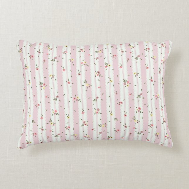 Coussin d'accentuation de motif floral délicat (Devant)