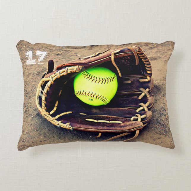 Coussin d'accentuation de softball de texte person (Devant)