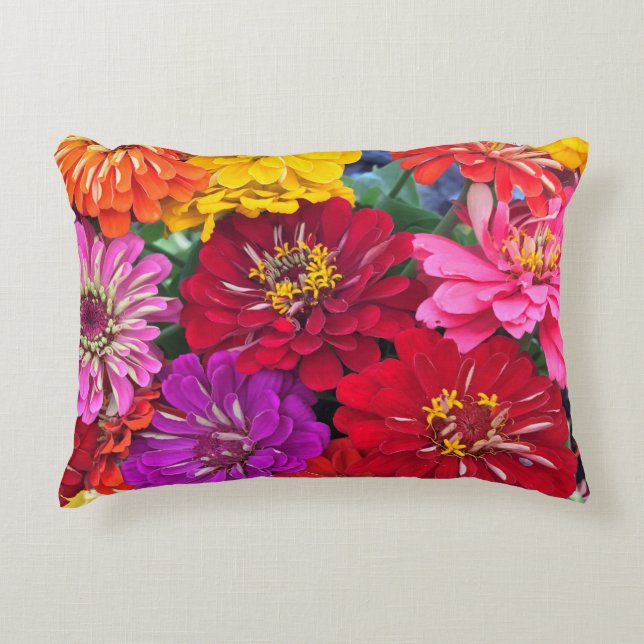 Coussin d'accentuation des fleurs de Zinnia (Devant)