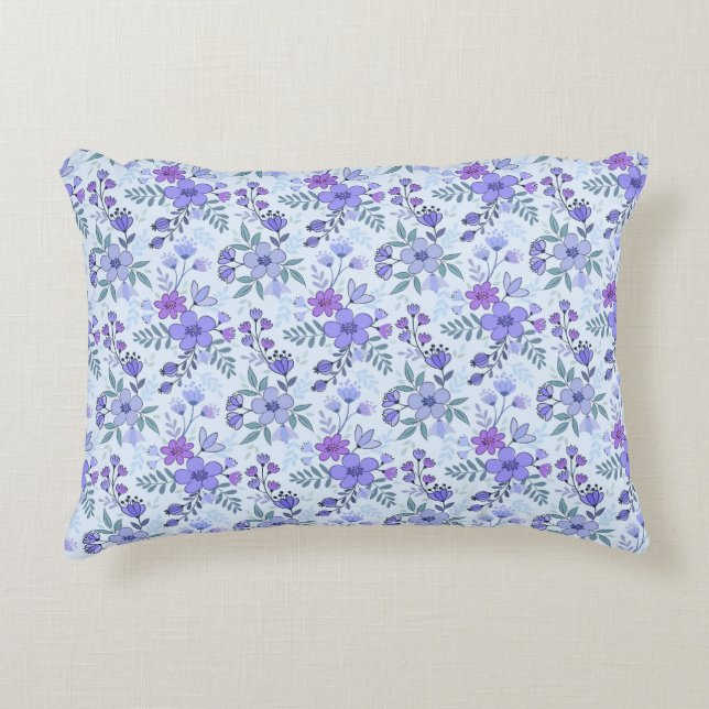 Coussin d'accentuation des fleurs mignonne violet  (Devant)
