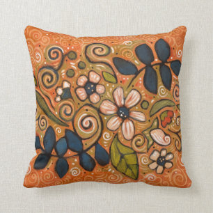 Coussin d'accentuation des motifs floraux peints