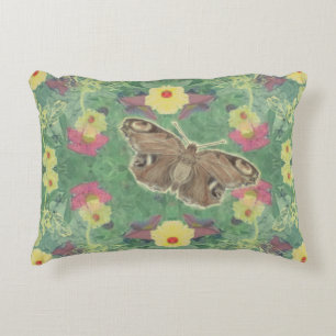 Coussin d'accentuation du papillon floral vert