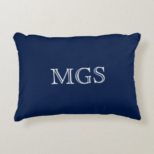 Coussin d'accentuation en coton Monogramme bleu 16