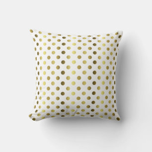 Coussin d'accentuation or et blanc Polka