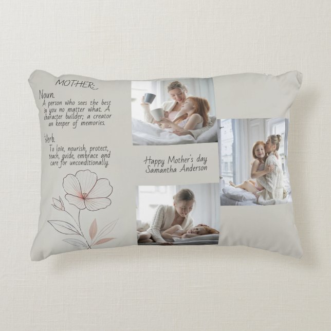 Coussin d'accentuation photo et texte personnalisé (Devant)