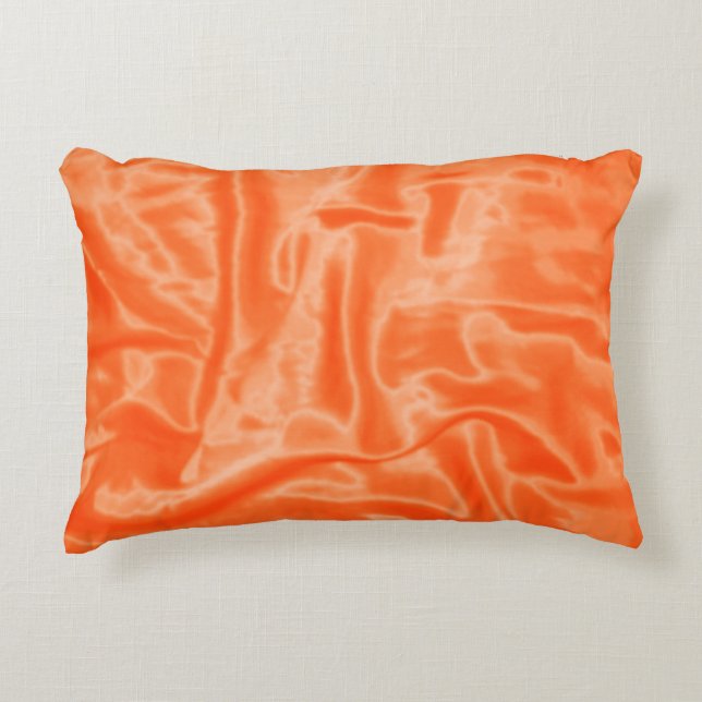 Coussin d'accentuation satiné-rectangulaire orange (Devant)
