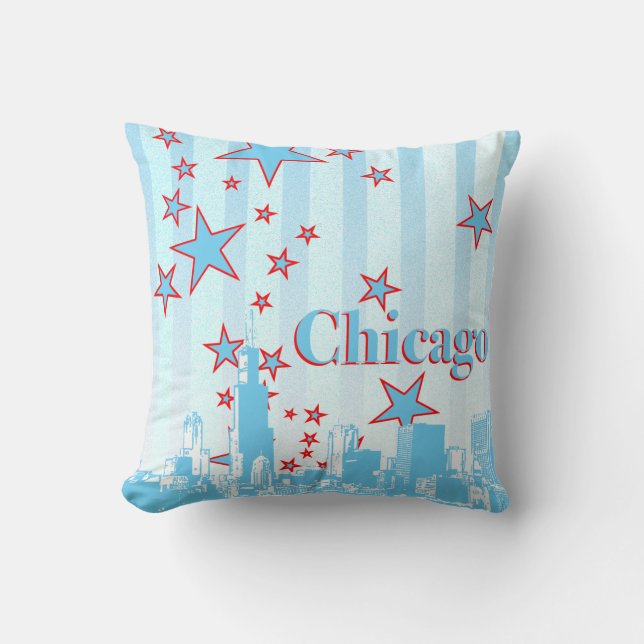 Coussin d'accentuation Skyline de Chicago (Recto)